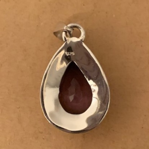 Handmade Faceted Amethyst Silver Pendant - Picture 2 of 2